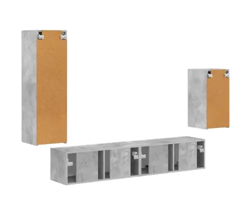 Tv Skapīšu Komplekts 3 Pcs Betona Pelēks Inženierijas Koks Vidaxl