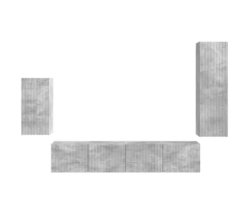 Tv Skapīšu Komplekts 3 Pcs Betona Pelēks Inženierijas Koks Vidaxl