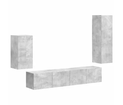 Tv Skapīšu Komplekts 3 Pcs Betona Pelēks Inženierijas Koks Vidaxl