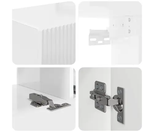 Tv Skapīšu Komplekts 3 Pcs Augsta Spīduma Baltā Krāsa Vidaxl