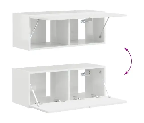 Tv Skapīšu Komplekts 3 Pcs Augsta Spīduma Baltā Krāsa Vidaxl