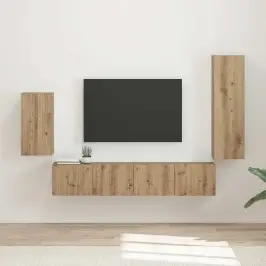 Tv Spintelių Komplektas 4 Pcs Amatininkų Ąžuolas