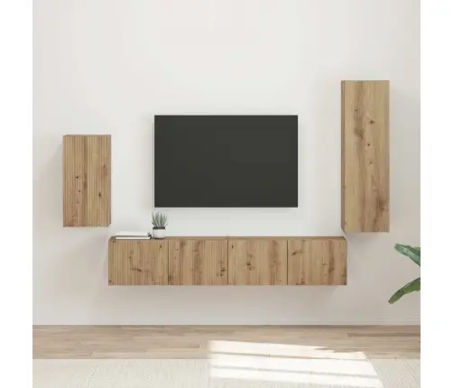 Tv Spintelių Komplektas 4 Pcs Amatininkų Ąžuolas