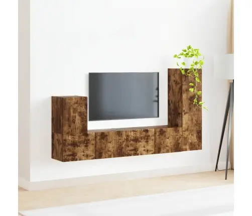 Telerikapi Komplekt 3 Pcs Suitsetatud Tamm Tehispuit