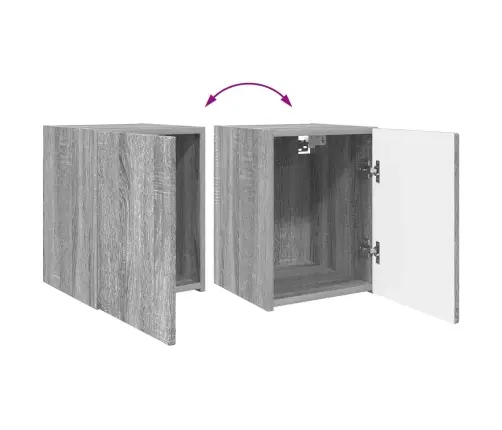 Tv Spintelių Komplektas 3 Pcs Pilkas Sonoma Apdirbta Mediena