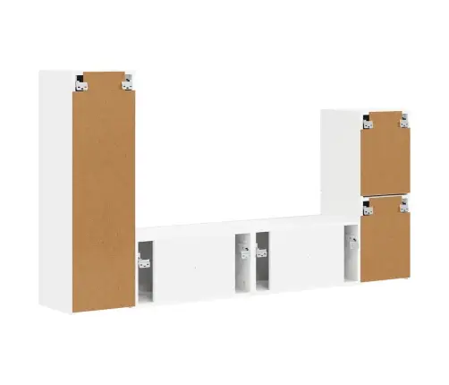 Tv Skapīšu Komplekts 4 Pcs Balts Inženierijas Koks Vidaxl