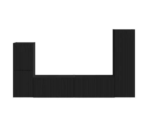 Telerikapi Komplekt Seinale Kinnitatav 4 Pcs Must Tehispuit