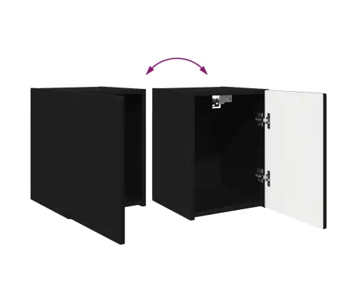 Telerikapi Komplekt Seinale Kinnitatav 4 Pcs Must Tehispuit