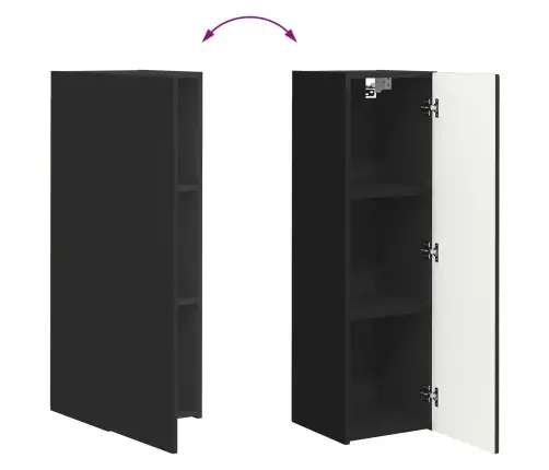 Telerikapi Komplekt Seinale Kinnitatav 4 Pcs Must Tehispuit