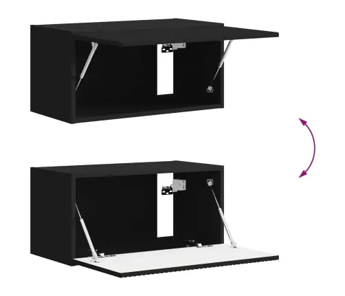 Telerikapi Komplekt Seinale Kinnitatav 4 Pcs Must Tehispuit