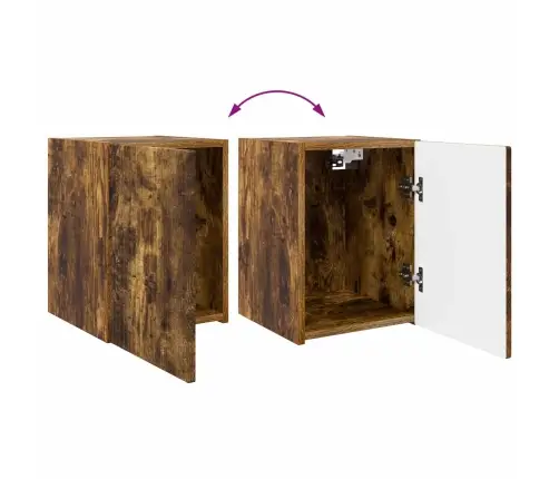 Tv Skapīšu Komplekts 4 Pcs Dūmaka Ozols Inženierijas Koks Vidaxl