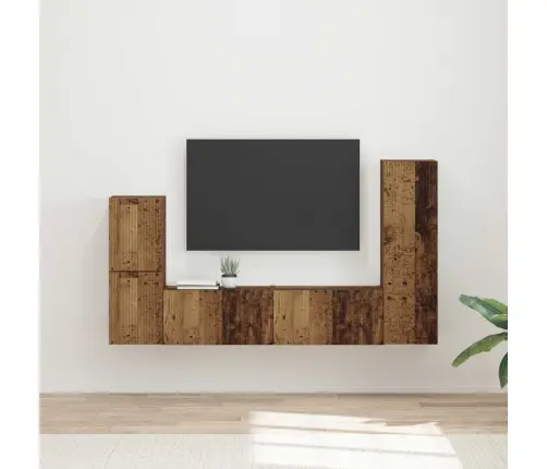 Tv Spintelių Komplektas 4 Pcs Senas Medis Apdirbta Mediena