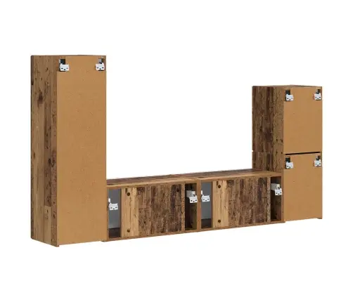 Tv Spintelių Komplektas 4 Pcs Senas Medis Apdirbta Mediena