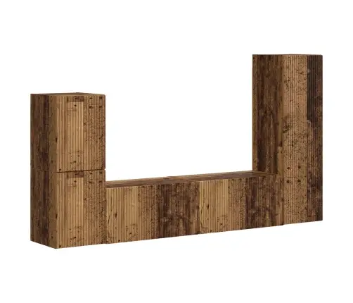 Tv Spintelių Komplektas 4 Pcs Senas Medis Apdirbta Mediena