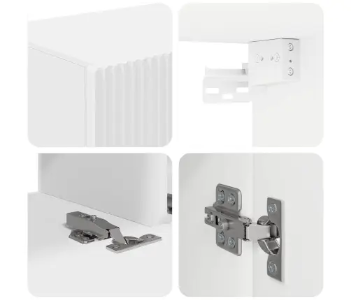 Telerikapi Komplekt Seinale Kinnitatav 4 Pcs Valge Tehispuit