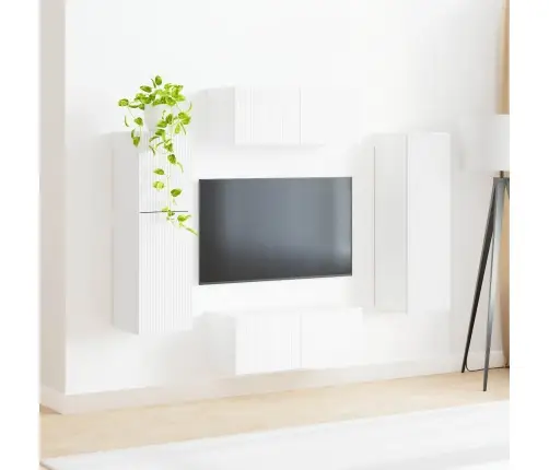 Telerikapi Komplekt Seinale Kinnitatav 4 Pcs Valge Tehispuit