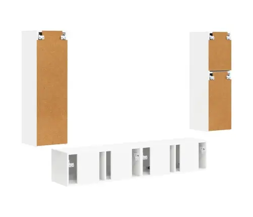 Telerikapi Komplekt Seinale Kinnitatav 4 Pcs Valge Tehispuit