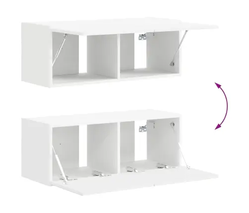 Telerikapi Komplekt Seinale Kinnitatav 4 Pcs Valge Tehispuit