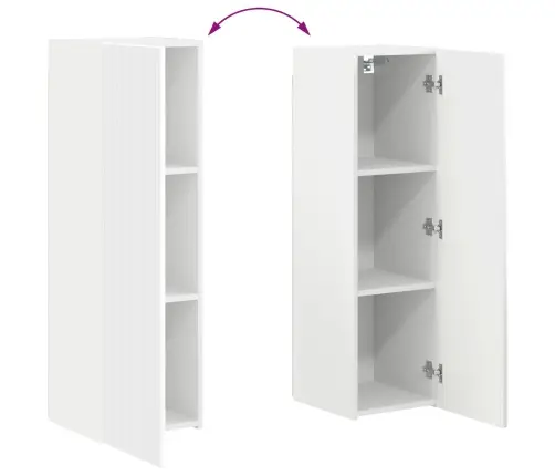 Telerikapi Komplekt Seinale Kinnitatav 4 Pcs Valge Tehispuit