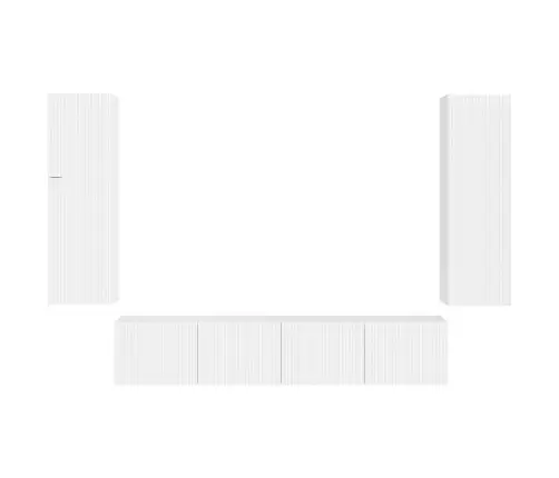 Tv Spintelių Komplektas 4 Pcs Aukštai Blizganti Balta