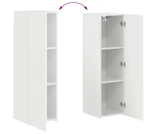 Tv Spintelių Komplektas 4 Pcs Aukštai Blizganti Balta