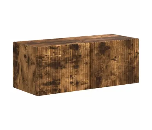 Tv Spintelių Komplektas 4 Pcs Rūkyta Ąžuolas Apdirbta Mediena