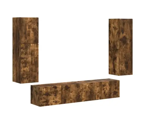 Telerikapi Komplekt 4 Pcs Suitsetatud Tamm Tehispuit