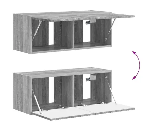 Tv Skapīšu Komplekts 4 Pcs Pelēks Sonoma Inženierijas Koks Vidaxl