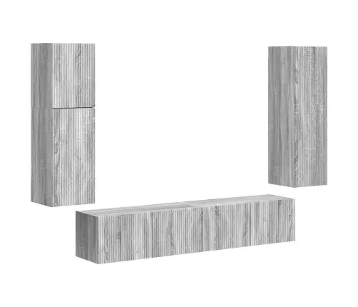 Tv Skapīšu Komplekts 4 Pcs Pelēks Sonoma Inženierijas Koks Vidaxl