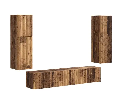 Tv Skapīšu Komplekts 4 Pcs Vecs Koks Inženierijas Koks Vidaxl