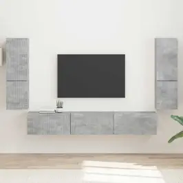 Tv Spintelių Komplektas 4 Pcs Betono Pilka Apdirbta Mediena