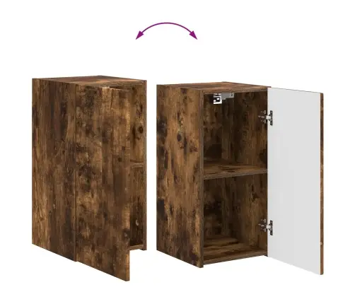 Tv Spintelių Komplektas 4 Pcs Rūkyta Ąžuolas Apdirbta Mediena