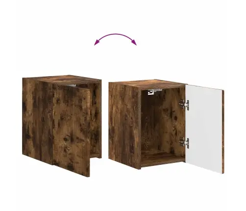 Tv Spintelių Komplektas 4 Pcs Rūkyta Ąžuolas Apdirbta Mediena