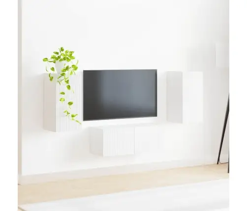 Telerikapi Komplekt Seinale Kinnitatav 6 Pcs Valge Tehispuit