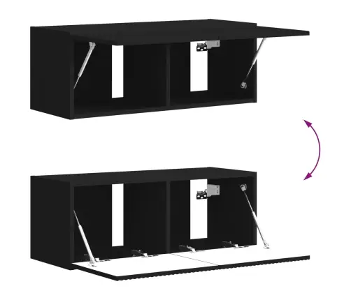 Tv Skapīšu Komplekts 6 Pcs Melna Inženierijas Koks Vidaxl