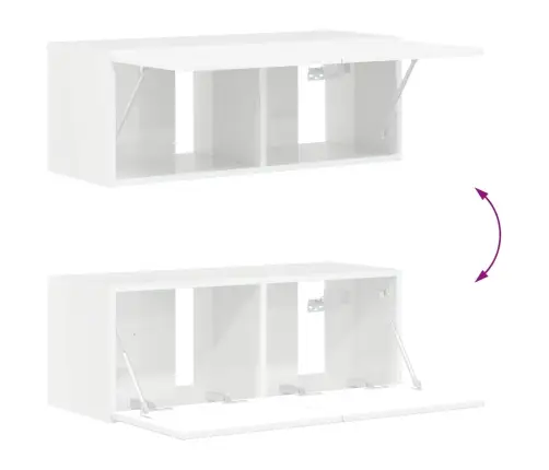 Tv Skapīšu Komplekts 6 Pcs Augsta Spīduma Baltā Krāsa Vidaxl