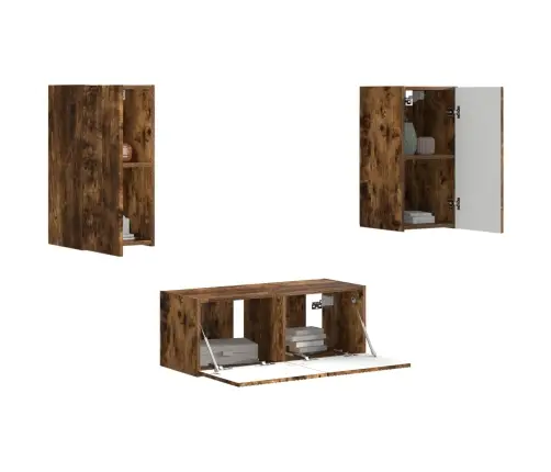 Telerikapi Komplekt 6 Pcs Suitsetatud Tamm Tehispuit