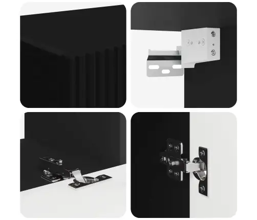 Telerikapi Komplekt Seinale Kinnitatav 3 Pcs Must Tehispuit