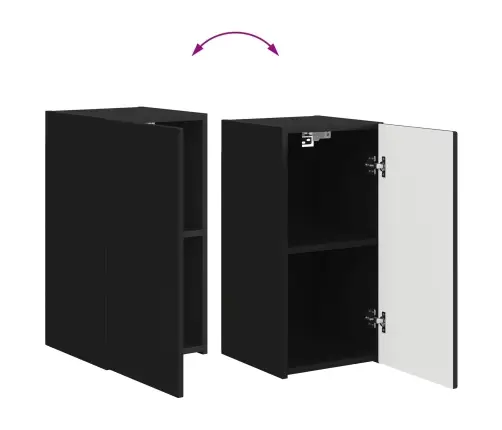 Telerikapi Komplekt Seinale Kinnitatav 3 Pcs Must Tehispuit