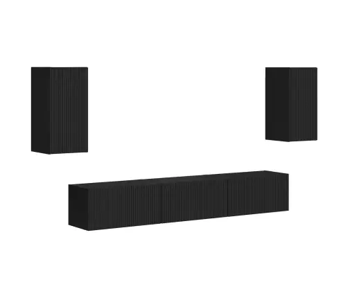 Telerikapi Komplekt Seinale Kinnitatav 3 Pcs Must Tehispuit