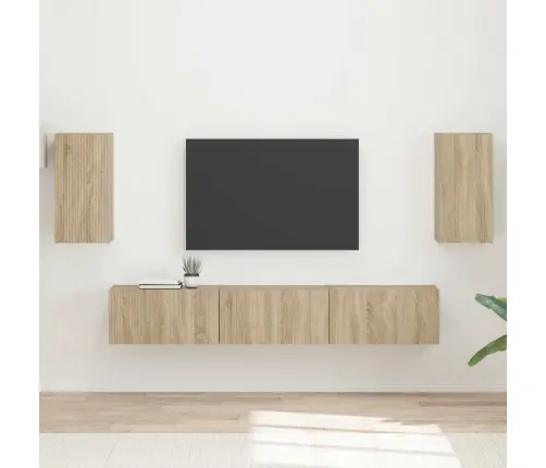 Tv Skapīšu Komplekts 3 Pcs Sonoma Ozols Inženierijas Koks Vidaxl