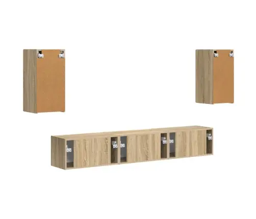 Tv Skapīšu Komplekts 3 Pcs Sonoma Ozols Inženierijas Koks Vidaxl