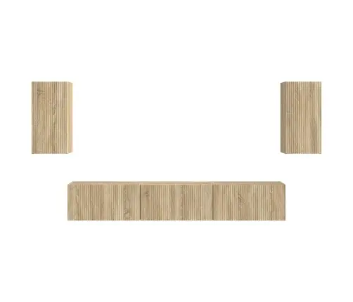 Tv Skapīšu Komplekts 3 Pcs Sonoma Ozols Inženierijas Koks Vidaxl