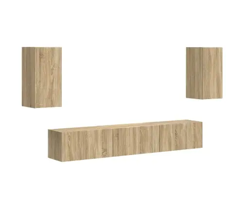 Tv Skapīšu Komplekts 3 Pcs Sonoma Ozols Inženierijas Koks Vidaxl