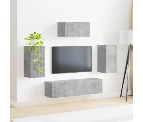 Telerikapi Komplekt 5 Pcs Betoonhall Tehispuit