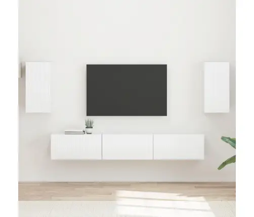 Tv Skapīšu Komplekts 3 Pcs Augsta Spīduma Baltā Krāsa Vidaxl