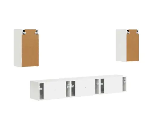 Tv Skapīšu Komplekts 3 Pcs Augsta Spīduma Baltā Krāsa Vidaxl