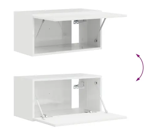 Tv Skapīšu Komplekts 3 Pcs Augsta Spīduma Baltā Krāsa Vidaxl