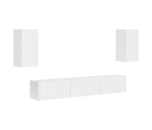 Tv Skapīšu Komplekts 3 Pcs Augsta Spīduma Baltā Krāsa Vidaxl