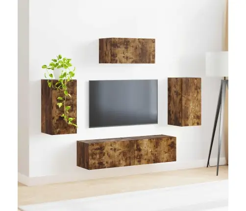 Telerikapi Komplekt 5 Pcs Suitsetatud Tamm Tehispuit